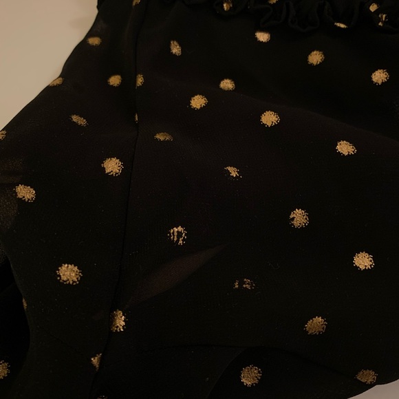 Sheer Black and Gold Polka Dot Top - Picture 5 of 6